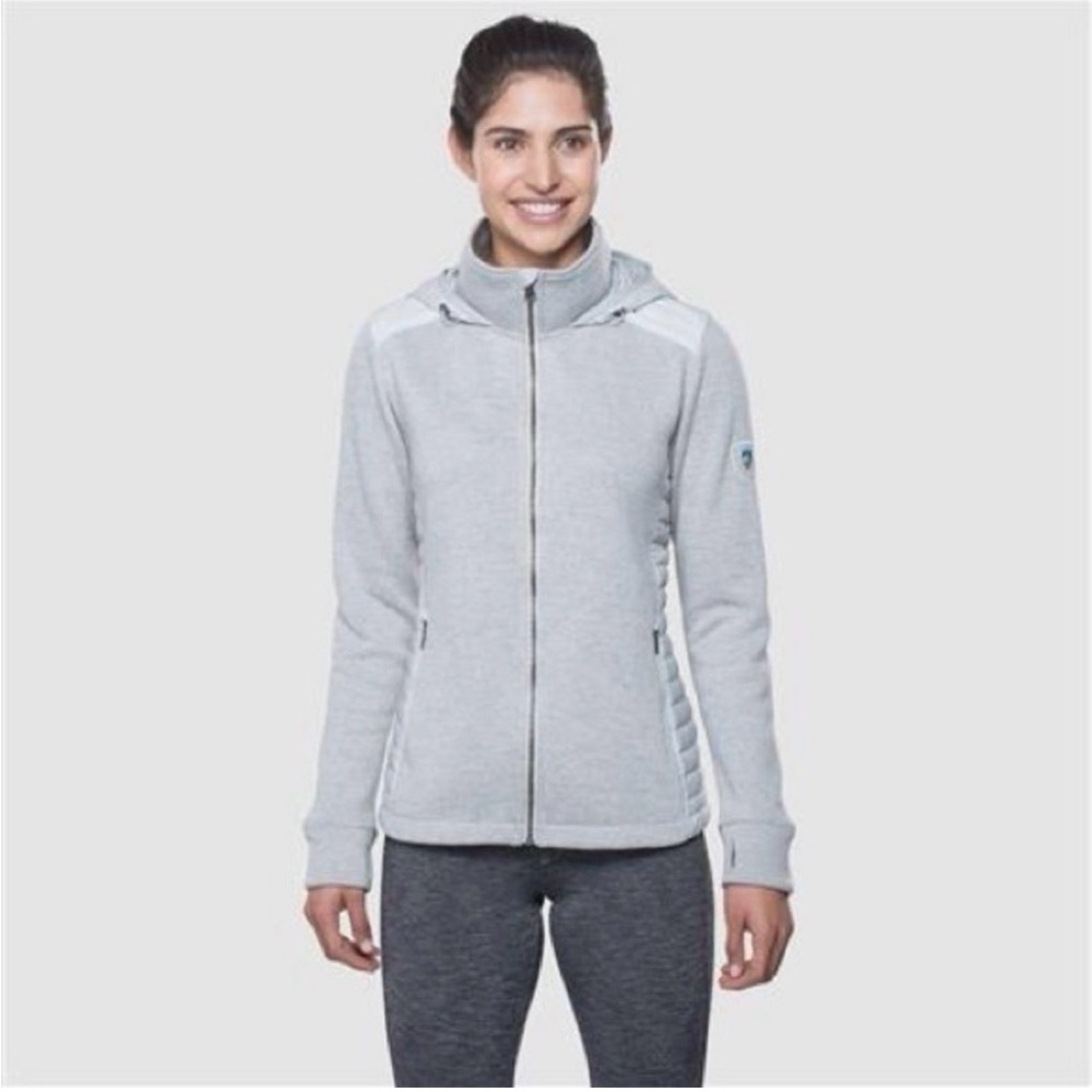 Kuhl Alskar Jacket Goose Down Insulated Wool Blend Full Zip Jacket Size S Grey